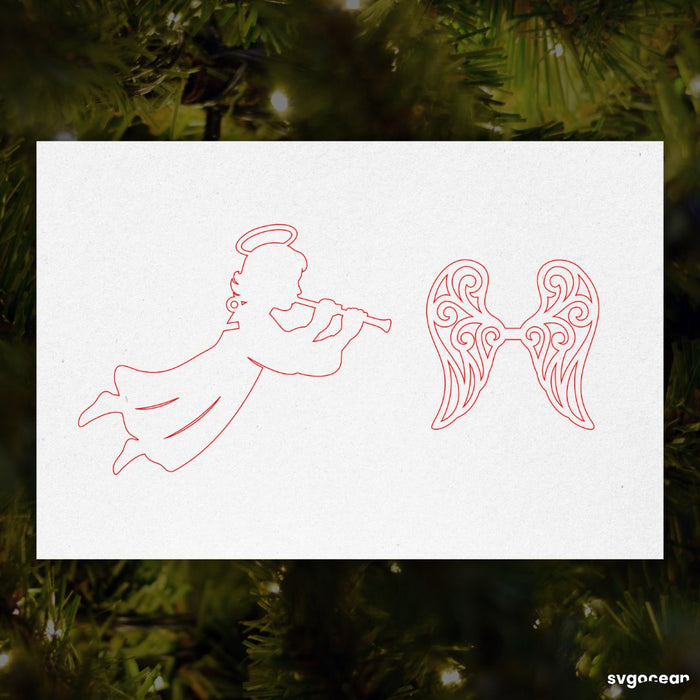 3D Christmas Angels Ornament Bundle - Svg Ocean