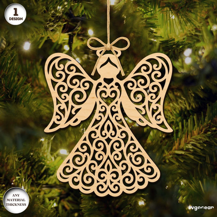 Christmas Angels Ornament Bundle - Svg Ocean