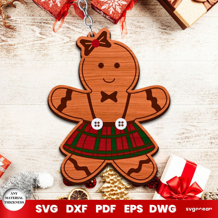 Gingerbread Man Christmas Ornaments - Svg Ocean