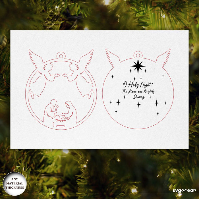 Round Nativity Ornaments Laser Cu - Svg Oceant