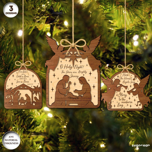 Religious Nativity Ornaments Laser Cut - Svg Ocean