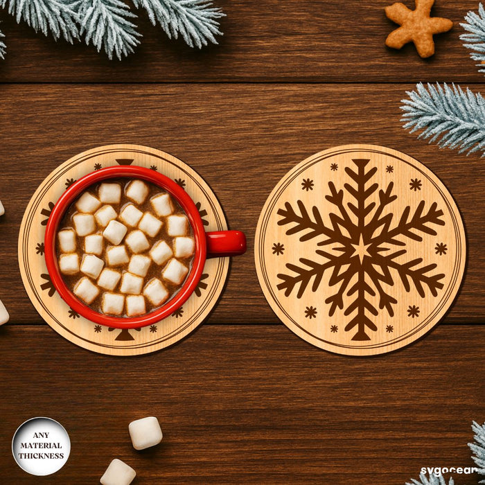Winter Coffee Coasters SVG Bundle