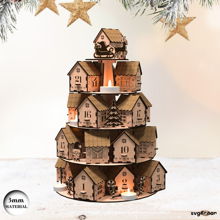 Christmas Advent Calendar Village SVG - Svg Ocean
