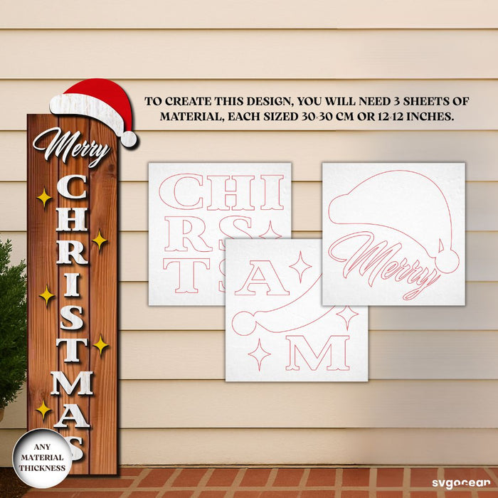 Christmas Porch Sign Laser Cut Bundle - Svg Ocean