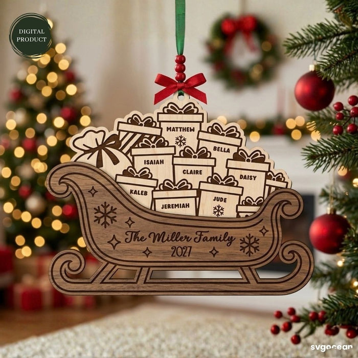 Santa Sleigh Ornaments SVG Bundle - Svg Ocean