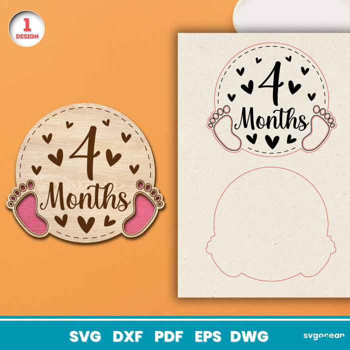 Baby Milestone Cards Laser Cut Bundle - Svg Ocean