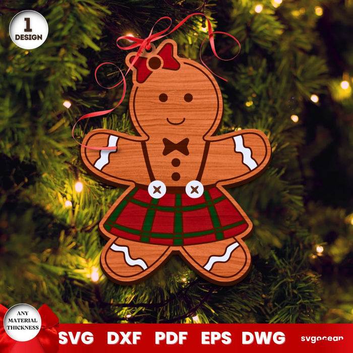 Gingerbread Man Christmas Ornaments - Svg Ocean