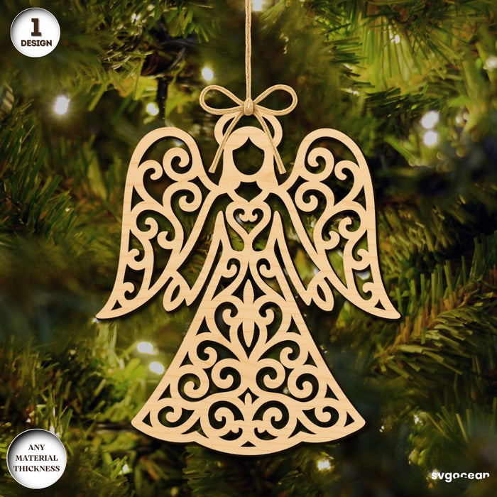 Christmas Angels Ornament Bundle - Svg Ocean