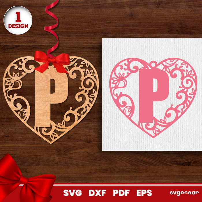 Hearts Alphabet Gift Tags - SVG Ocean