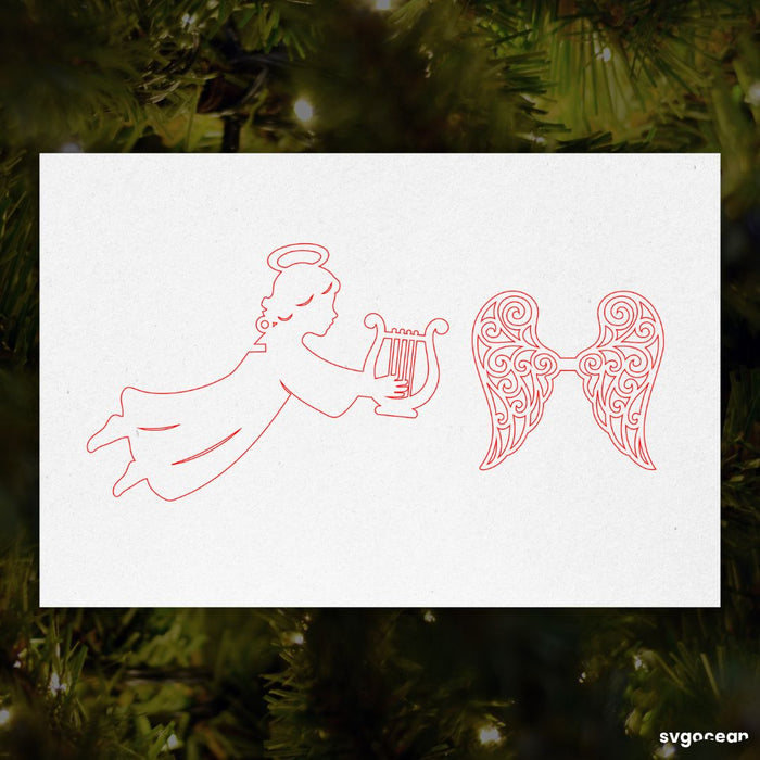3D Christmas Angels Ornament Bundle - Svg Ocean
