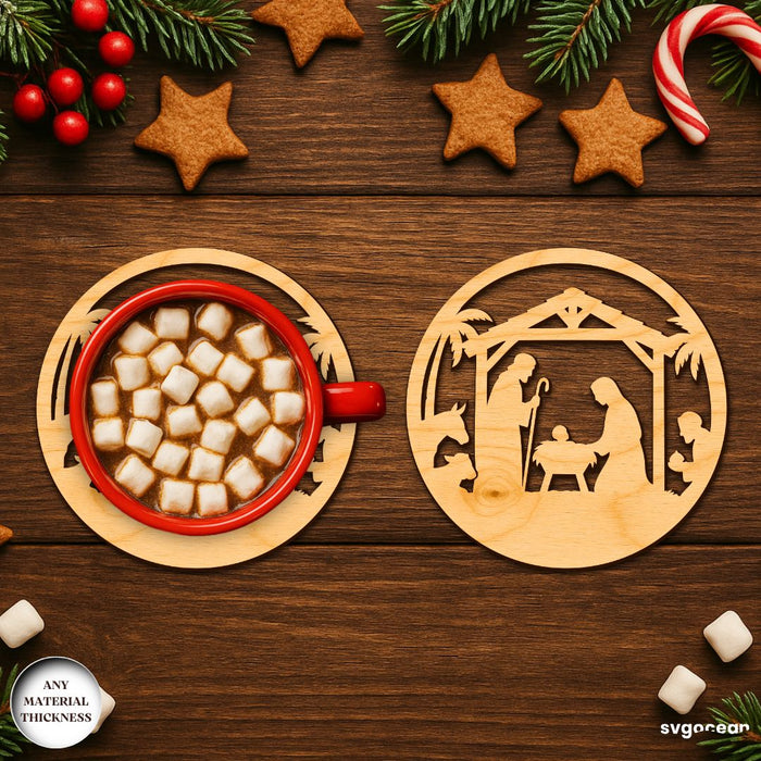 Nativity Coffee Coasters SVG Bundle - Svg Ocean