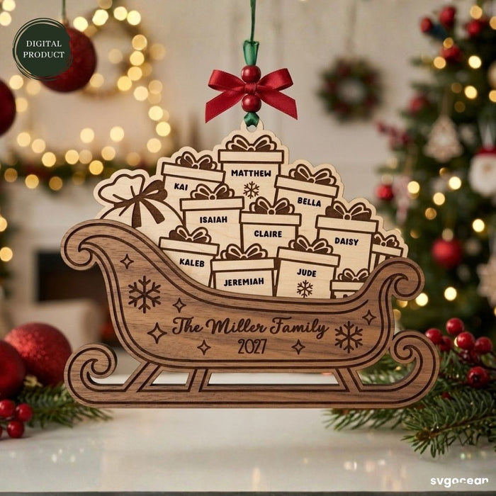 Santa Sleigh Ornaments SVG Bundle - Svg Ocean