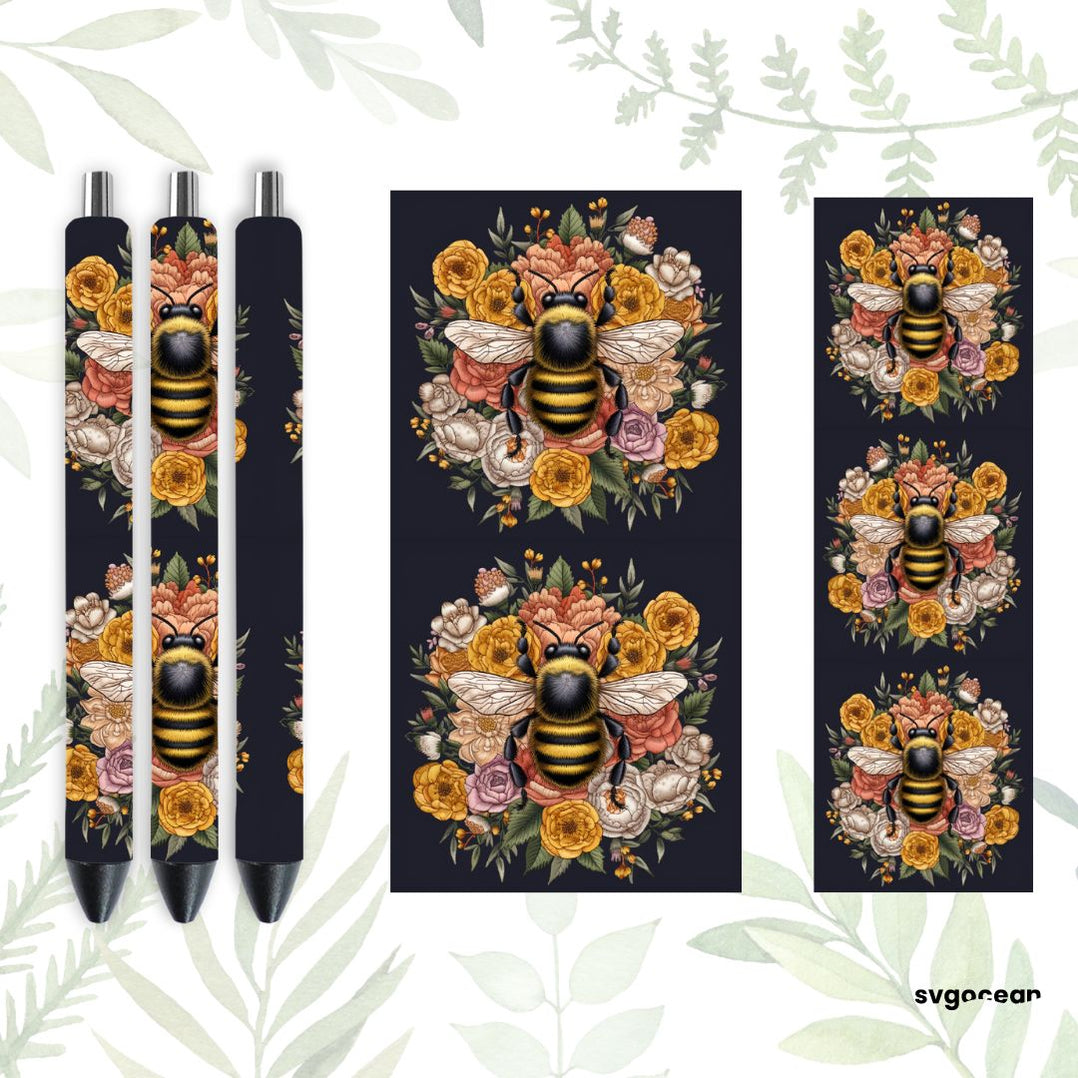 Embroidery Bee Pen Wrap Sublimation - Svg Ocean — svgocean
