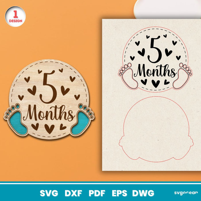 Baby Milestone Cards Laser Cut Bundle - Svg Ocean