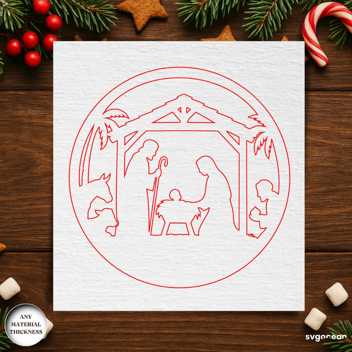 Nativity Coffee Coasters SVG Bundle - Svg Ocean