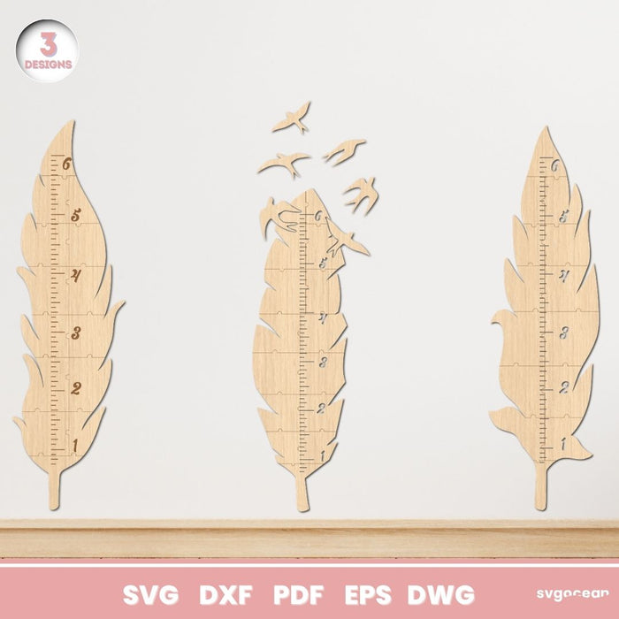 Feather Growth Charts Bundle - Svg Ocean