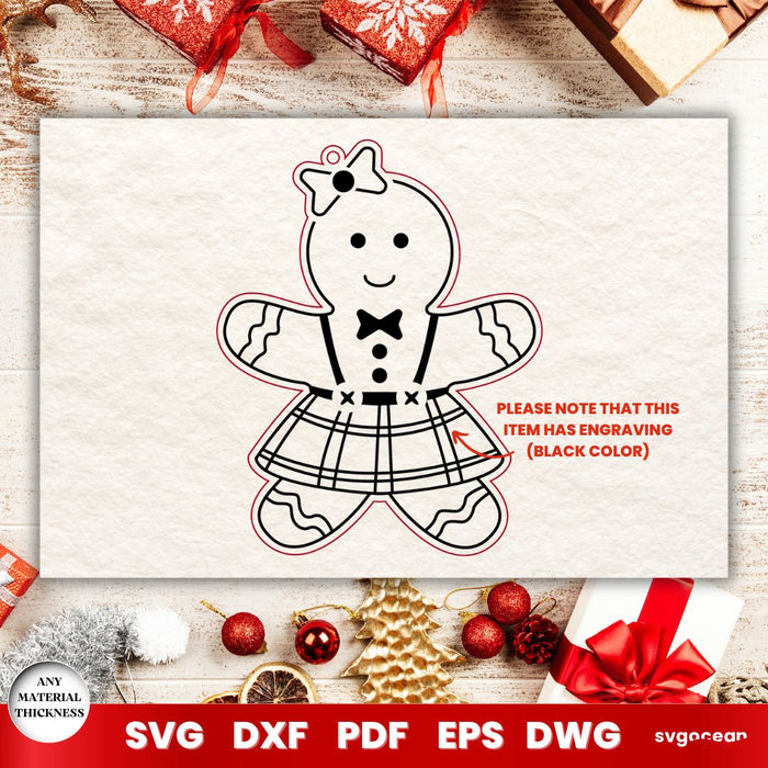 Gingerbread Man Christmas Ornaments - Svg Ocean