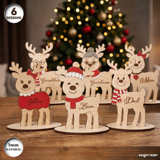 Christmas Reindeer Family SVG Bundle - Svg Ocean