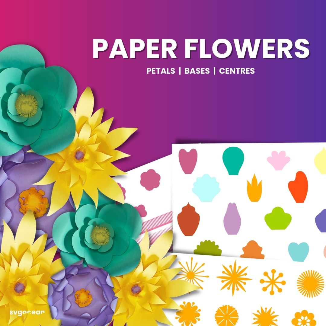 Paper Flower SVG vector for instant download - Svg Ocean — svgocean