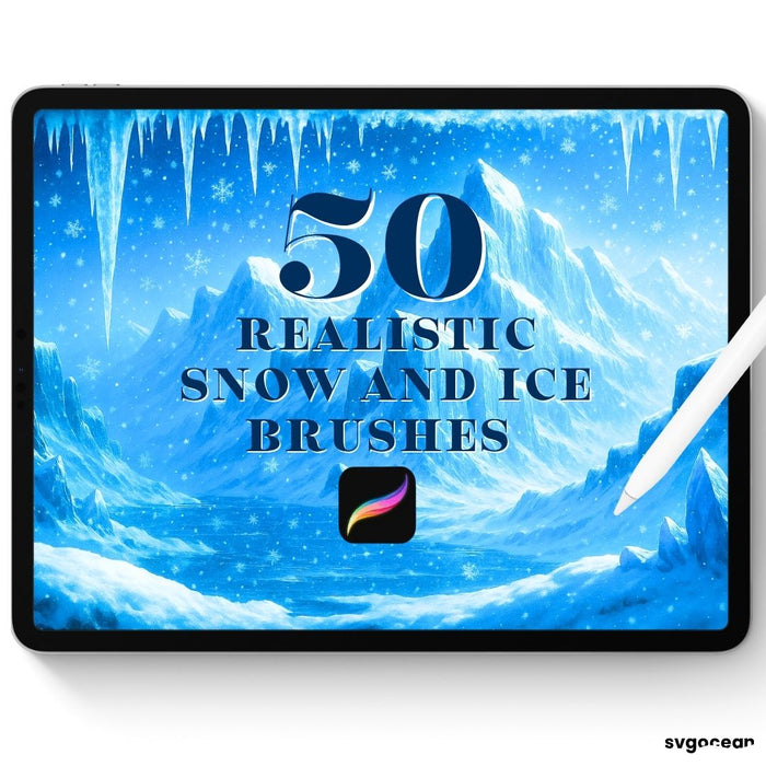 Snow and Ice Procreate Brushes - Svg Ocean