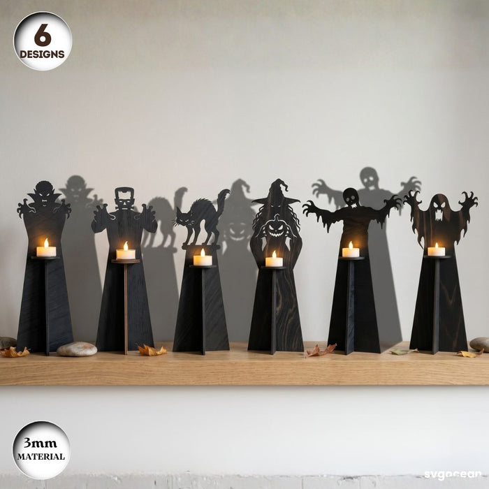 Halloween Candle Holder SVG Bundle - Svg Ocean