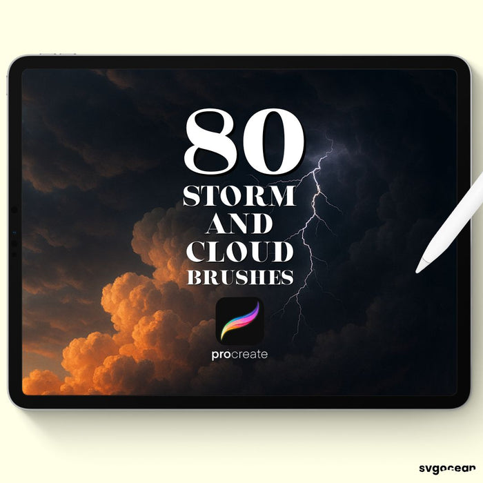 Storm and Cloud Procreate Brushes - Svg Ocean