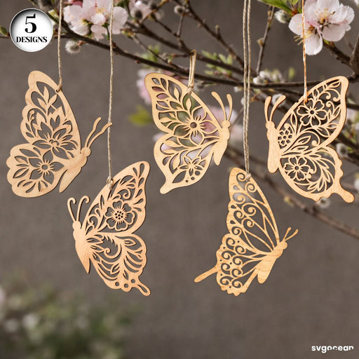 Spring Butterfly Ornaments SVG Bundle - Svg Ocean