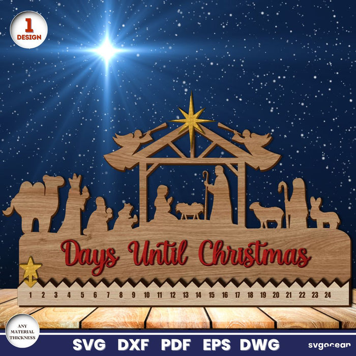 Christmas Nativity Countdown Laser Cut - Svg Ocean
