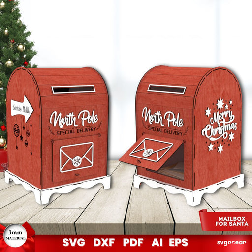 Santa Mailbox Laser Cut - Svg Ocean