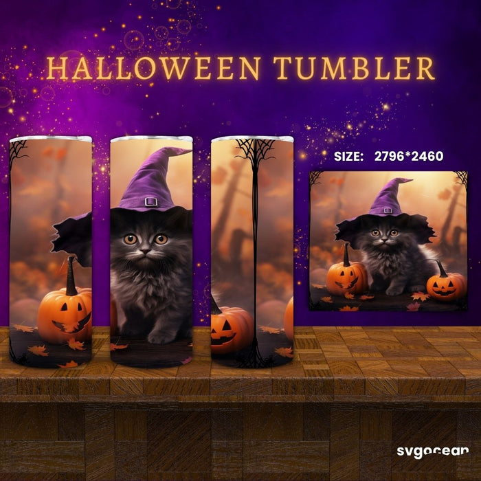 Halloween Cats Tumbler Wrap Bundle - Svg Ocean
