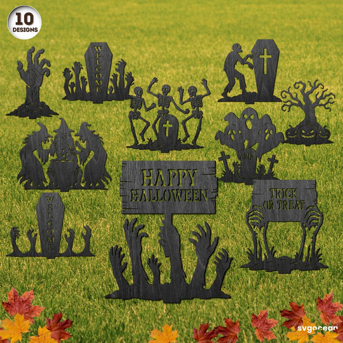 Halloween Garden Stakes Bundle - Svg Ocean
