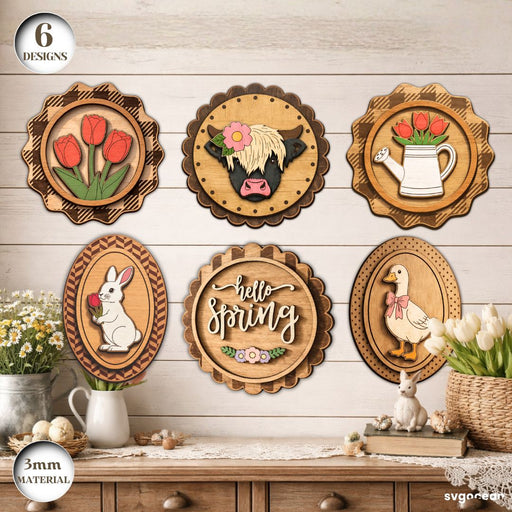 Spring Wall Signs Laser Cut Bundle - Svg Ocean