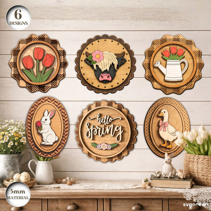 Spring Wall Signs Laser Cut Bundle - Svg Ocean