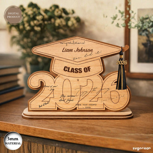 Class of 2026 Graduation Sign Laser Cut - Svg Ocean