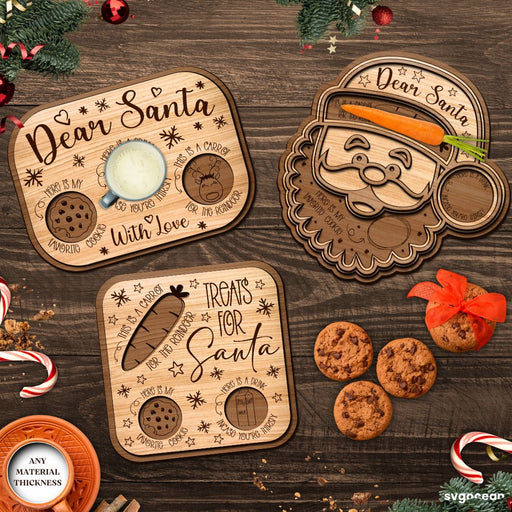 Christmas Santa Tray SVG Bundle - Svg Ocean