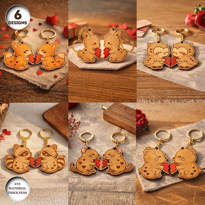 Animals Couple Keychain SVG Bundle - Svg Ocean