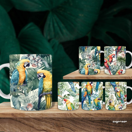 Watercolor Summer Mug Wrap Sublimation Bundle - svgocean