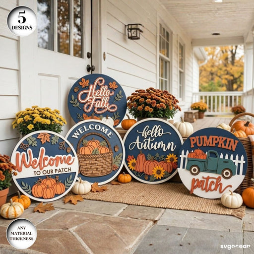 Fall Door Hanger Laser Cut Bundle - Svg Ocean