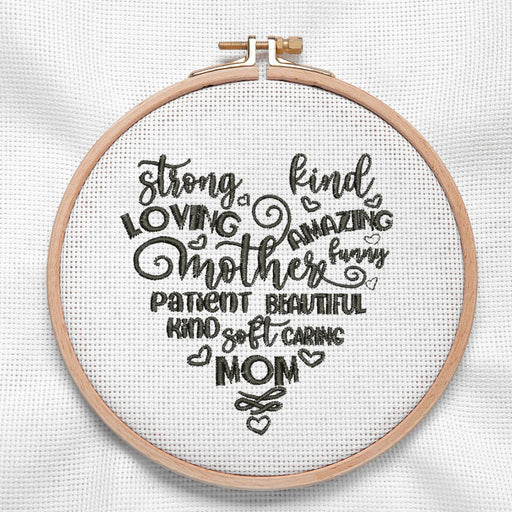 Mom Heart for Machine Embroidery- Svg Ocean