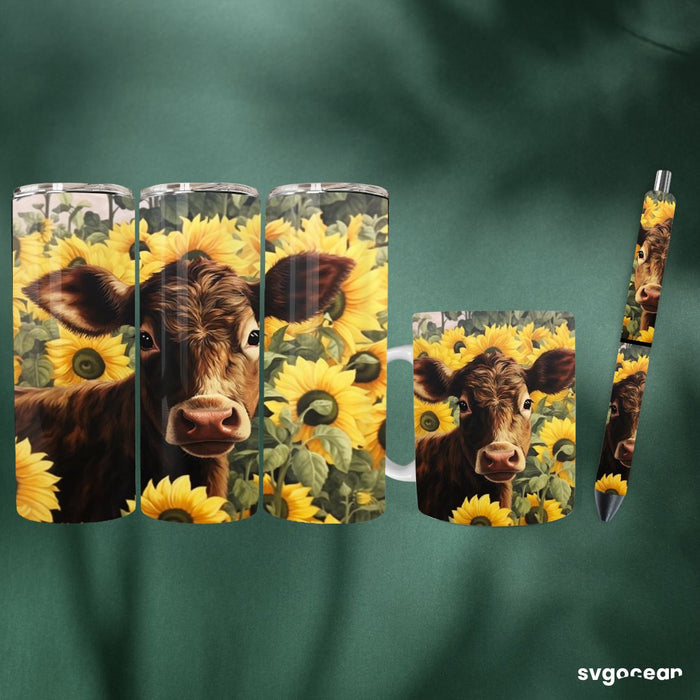 Sunflower Cow Wrap - Svg Ocean