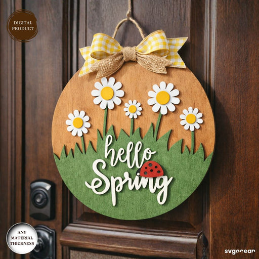 Daisy Flower Door Sign Laser Cut - Svg Ocean