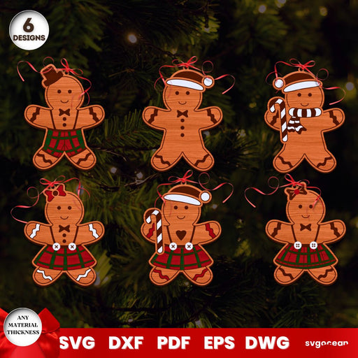 Gingerbread Man Christmas Ornaments - Svg Ocean