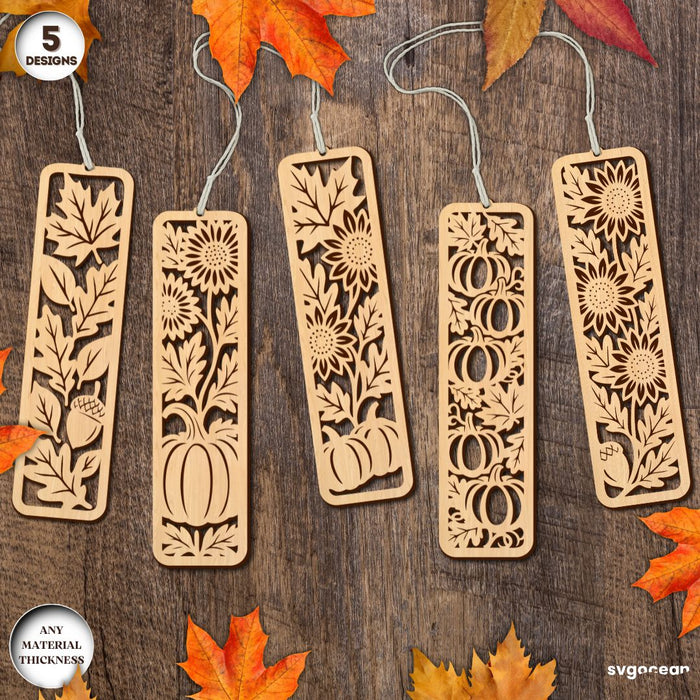 Autumn Bookmarks Laser Cut Bundle - Svg Ocean