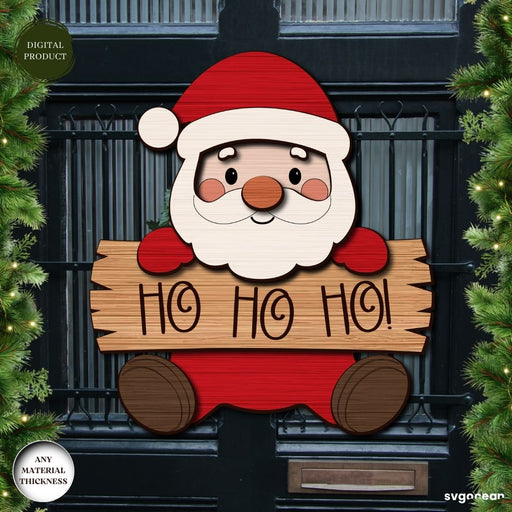 Santa Claus Door Sign Laser Cut - Svg Ocean