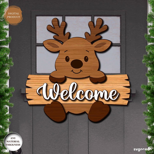 Reindeer Door Sign Laser Cut - Svg Ocean