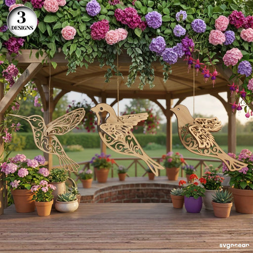 3D Hanging Birds Ornament SVG Bundle - Svg Ocean