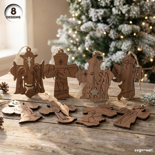 Nativity Cross Ornaments SVG Bundle - Svg Ocean