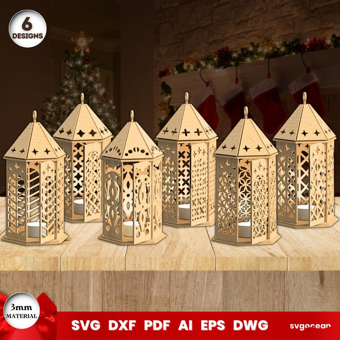 Christmas Lanterns Laser Cut Bundle - Svg Ocean