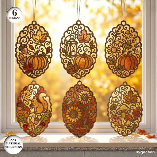 Fall Suncatcher Laser Cut Bundle - Svg Ocean