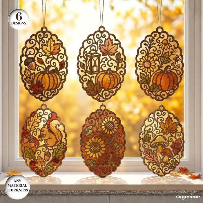 Fall Suncatcher Laser Cut Bundle - Svg Ocean